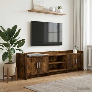 vidaXL TV Kast 168 x 33 x 47 cm Gerookt eiken Bewerkt hout, Verzenden, Nieuw