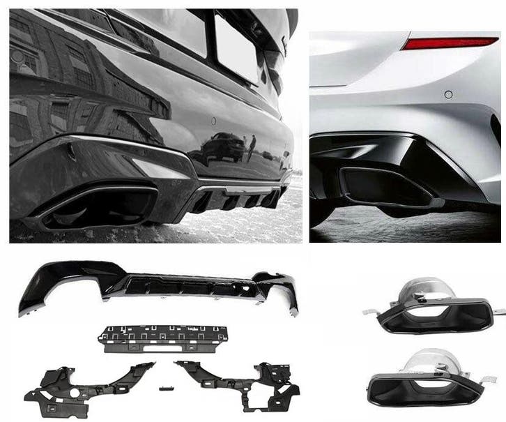 GESCHIKT VOOR BMW 3 SERIE M340i G20 DIFFUSER ACHTERSPOILER +, Auto diversen, Auto-accessoires, Verzenden