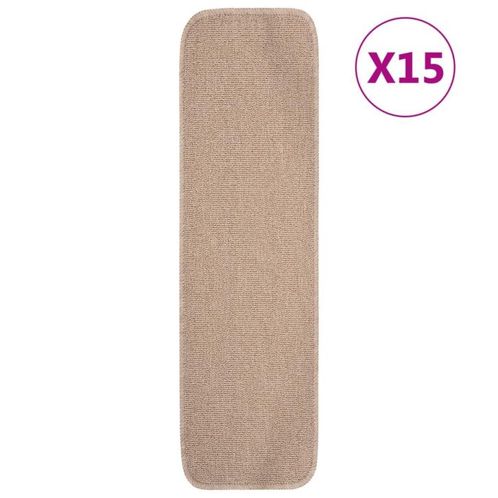 vidaXL Trapmatten 15 st anti-slip rechthoekig 75x20 cm beige, Bricolage & Construction, Échelles & Escaliers, Envoi