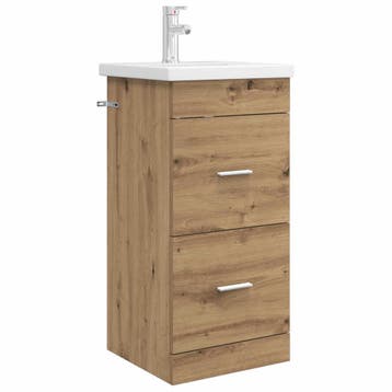 vidaXL Badkamer Vanity met Wastafel Artisanaal eiken 42 x 40, Verzenden, Nieuw