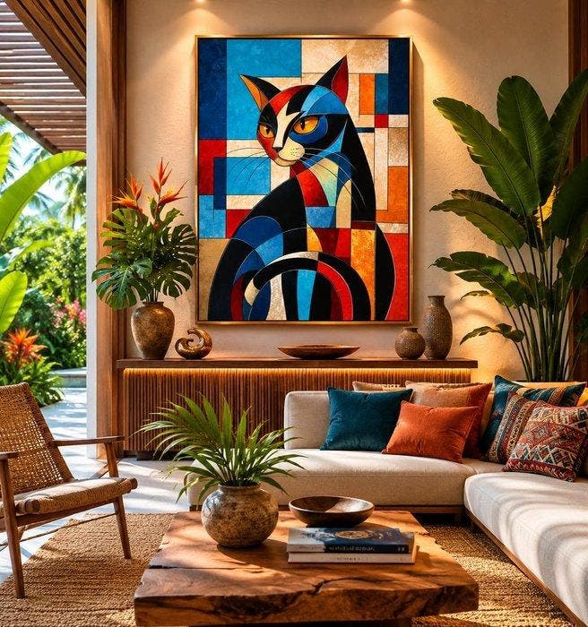 Adri Q 120 x 90 cm - Prisma Felino, Antiek en Kunst, Kunst | Schilderijen | Modern