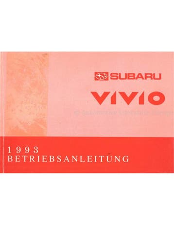 1993 SUBARU VIVIO INSTRUCTIEBOEKJE DUITS