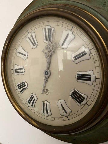 Horloge murale - Cuivre, Verre - 1940-1950, Antiquités & Art