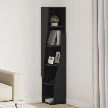 vidaXL Hoekkast 27,5x27x140cm Bewerkt hout Zwart, Verzenden
