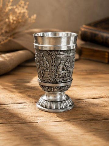 Drinkservies (5) - Tin - Duitse wijnglazen, Antiek en Kunst