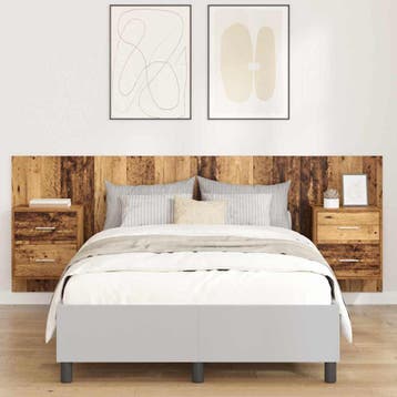 vidaXL Hoofdeinde Met Kast met lade 3 pcs Oud Hout Bewerkt, Verzenden, Nieuw