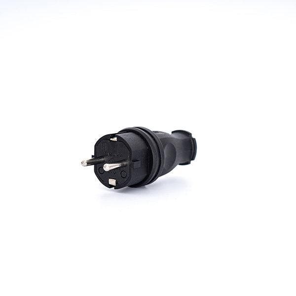 Power Solid Plug 16A Rubber Grounded IP44 Black - PWS161KS, Bricolage & Construction, Électricité & Câbles, Envoi