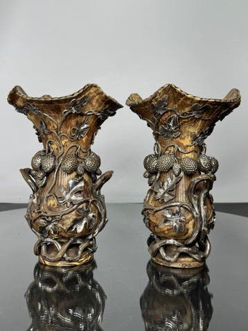 Boch Frères - Vaas (2) - Aardewerk - Vazen Naturalisten Boch