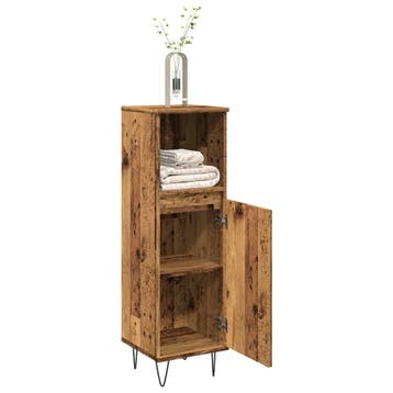 vidaXL Badkamerkast 30x30x100 cm bewerkt hout oud, Verzenden, Nieuw
