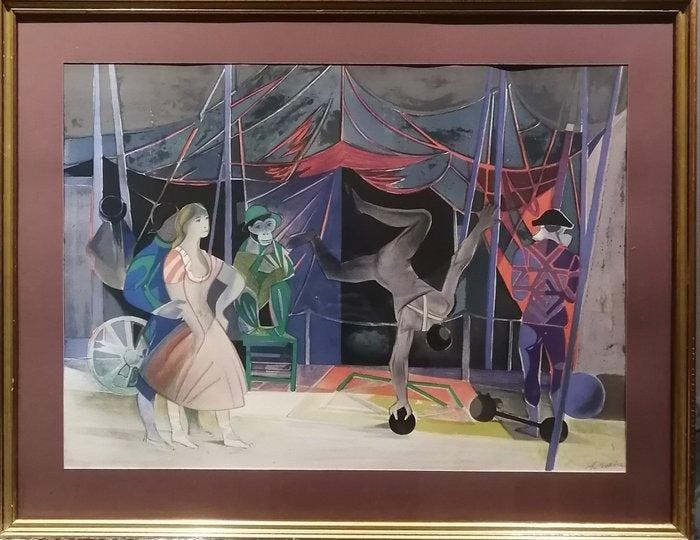 Camille Hilaire (1916-2004) - Le Cirque, La Piste aux, Antiquités & Art, Art | Peinture | Moderne