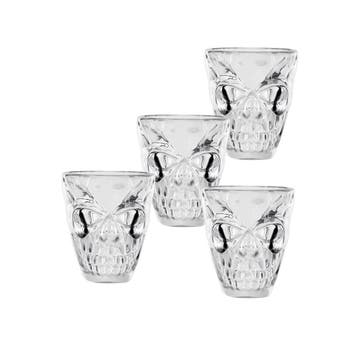 Halloween Shotglaasjes Schedel 50ml 4st, Verzenden, Nieuw