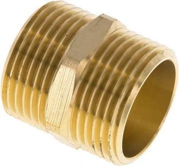 Dubbele Nippel G1'' Messing Vlakke Afdichting 16bar 33mm Hex, Verzenden, Nieuw