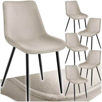 Set stoelen Monroe fluweellook - crème, Set van 6, Huis en Inrichting, Verzenden, Nieuw