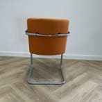 Lande vergaderstoel / sledestoel, oranje - grijs, Huis en Inrichting, Stoelen, Gebruikt, Eén