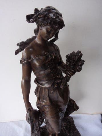 Statue, Vrouw met gieter - 42 cm - Régule