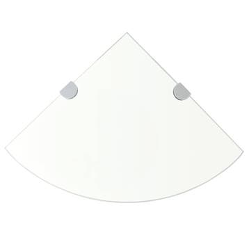 vidaXL Hoekschappen 2 st met chromen dragers 35x35 cm glas, Verzenden, Nieuw