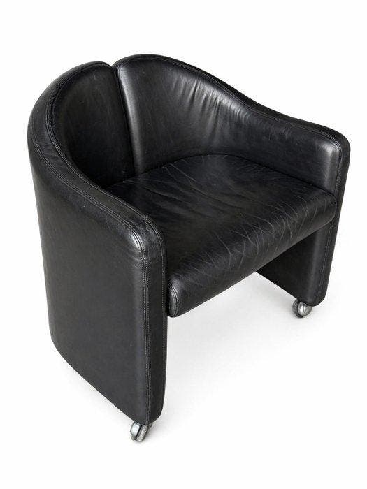 Tecno - Eugenio Gerli - Fauteuil - PS142 - Bois, Métal, Cuir, Antiquités & Art, Antiquités | Meubles | Chaises & Canapés