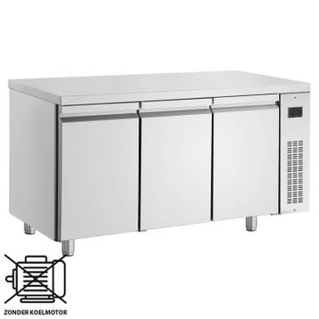 Koelwerkbank | 350L | 3 Deuren | 0°C/+10°C  | Voor Externe, Verzenden, Nieuw in verpakking