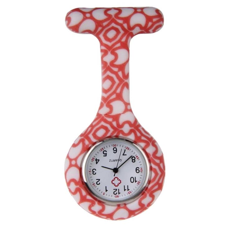 Fako - Verpleegstershorloge - Siliconen RVS Print - Rood, Handtassen en Accessoires, Horloges | Dames, Verzenden