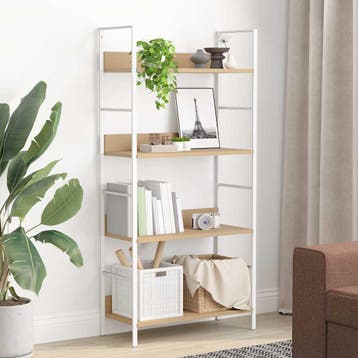vidaXL Boekenkast 4 schappen 60x27,6x124,5 cm bewerkt hout, Verzenden, Nieuw