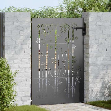 vidaXL Tuinpoort 85 x 150 cm Poedercoated staal Zwart, Verzenden