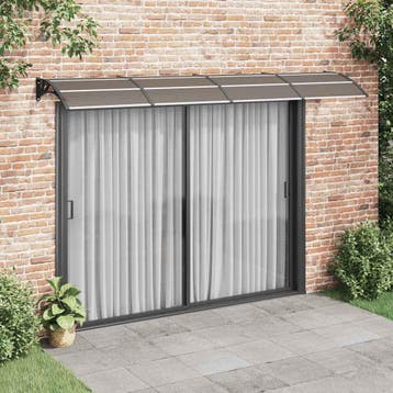 vidaXL Deurluifel 350x75 cm polycarbonaat zwart en, Tuin en Terras, Verzenden, Nieuw