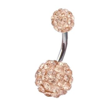 Fako Bijoux - Navelpiercing - Disco Dots Duo - Champagne, Handtassen en Accessoires, Piercings, Verzenden, Nieuw