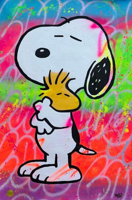 Alessandro Chindamo (1987) - Snoopy and Woodstock, Antiquités & Art, Art | Peinture | Moderne