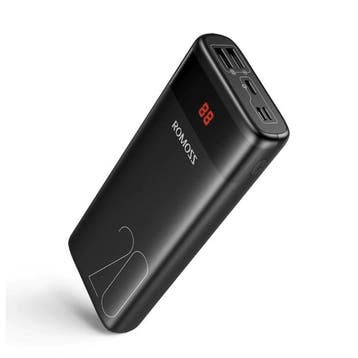 Ares 20.000mAh Powerbank met 2 Uitgangspoorten - LED Display, Verzenden