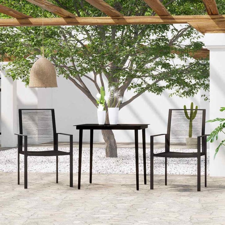 vidaXL 3-delige Tuinset zwart, Tuin en Terras, Tuinsets en Loungesets, Tuinset, Nieuw, Verzenden