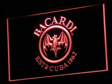 Bacardi neon bord lamp LED verlichting reclame lichtbak #2, Verzenden, Nieuw