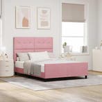 vidaXL Boxspring bed met hoofdeinde Roze 140 x 190 cm, Verzenden, Nieuw