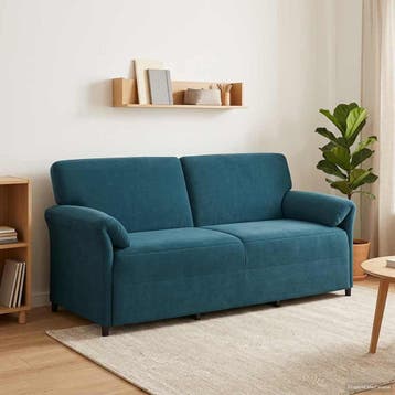 vidaXL 3-Zits Sofa Blauw 198 x 83 x 95 cm Fluweel, Verzenden, Nieuw