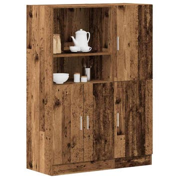 vidaXL 2-delige Keukenkastenset bewerkt hout oud houtkleurig, Verzenden