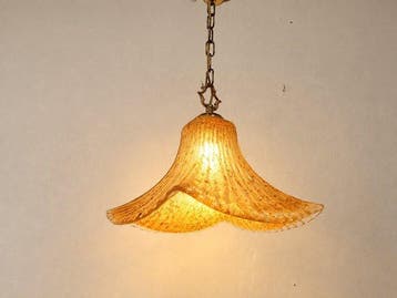 Lampe - Lampe de plafond ambrée au style Murano, école
