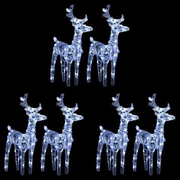 vidaXL Kerstrendieren 6 st 240 LEDs acryl koudwit, Verzenden, Nieuw
