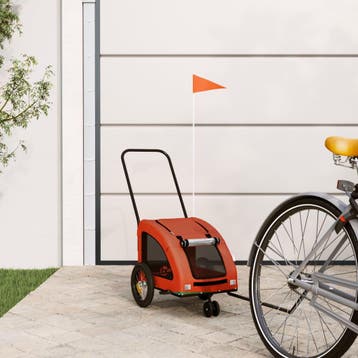 vidaXL Hondenfietstrailer oxford stof en ijzer oranje en, Verzenden, Nieuw