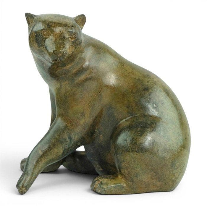Pierre Chenet (XX-XXI) - sculptuur, Sitting Polar Bear - 13, Antiquités & Art, Curiosités & Brocante