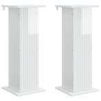 vidaXL Plantenstand 2 pcs Hoogglans Wit 30,5 x 30 x 80,5 cm, Verzenden