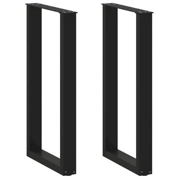 vidaXL Bartafelpoten 2 st U-vormig 50x(90-91) cm staal zwart, Huis en Inrichting, Verzenden, Nieuw