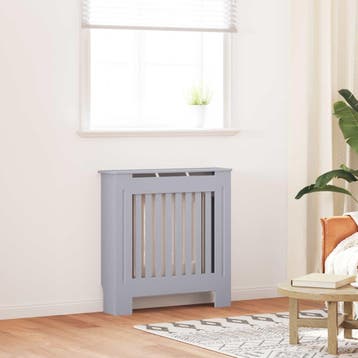 vidaXL Radiator Cover Grijs 78 x 19 x 81,5cm Bewerkt hout, Verzenden