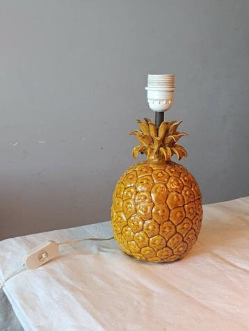 Tafellamp - Porselein, Messing - Hollywood Regency Ananas