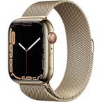 Apple Watch Series 7 45mm Cellular Goud Stainless Steel G..., Telecommunicatie, Ophalen of Verzenden, Zo goed als nieuw