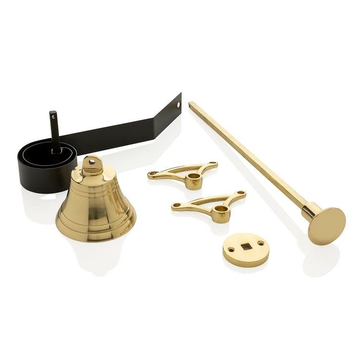 Klassieke trekbel messing gelakt - klassieke deurbel - De..., Doe-het-zelf en Bouw, Hang- en Sluitwerk, Overige typen, Nieuw, Koper of Messing