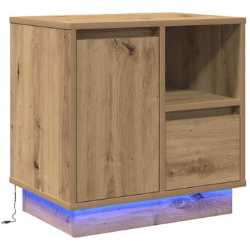 vidaXL Nachtkastje Artisan Eiken 50 x 34,5 x 50 cm. Bewerkt, Verzenden