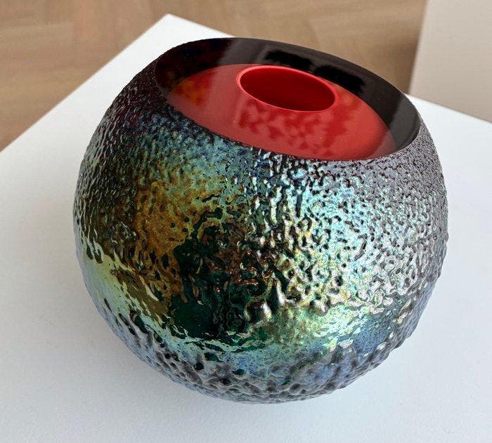 George Broft - sculptuur, “ LAVA “ Unique - 15 cm - Glas, Antiek en Kunst, Antiek | Glaswerk en Kristal