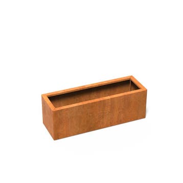 Cortenstaal plantenbak ‘Connect’ 120x40x40cm - Met bodem, 100 cm of meer, Nieuw, Metaal, Rechthoekig
