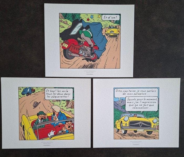 Tintin - 12 ex-libris lithographie des scènes dalbums, Boeken, Stripverhalen