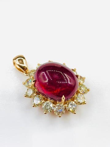 Pendentif - 14 carats Or jaune - 18.10ct. tw. Tourmaline -