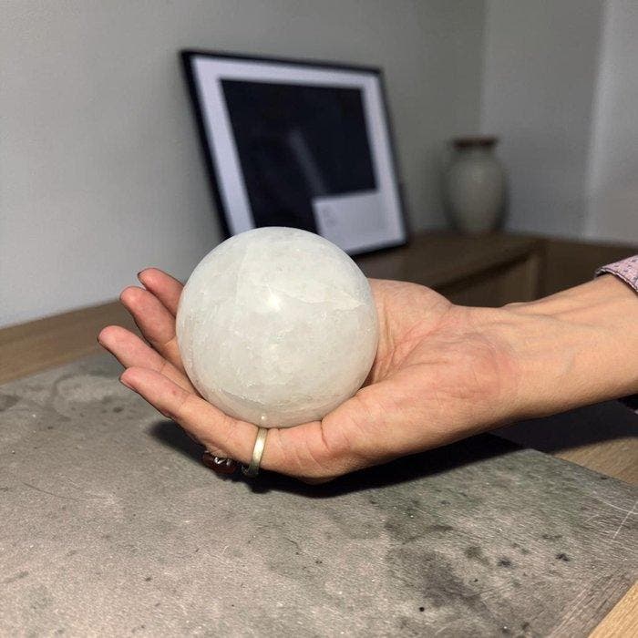 KAMR GEM Witte Kwarts & Rozenkwarts Sferen Set van 2 Bollen, Collections, Minéraux & Fossiles